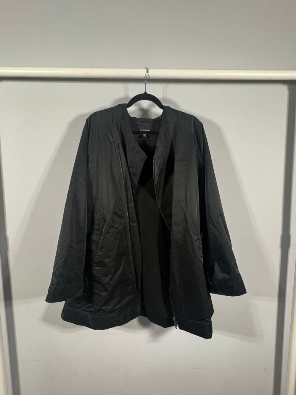 Eileen Fisher Jacket Womens Full Zip Asymmetrical XL Minimalist Lagenlook Luxe - Picture 2 of 7